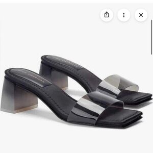 Good American Sandals Womens Ombre Black Block Heel Size 7